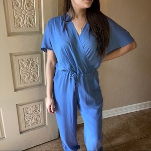 Blue jump suit